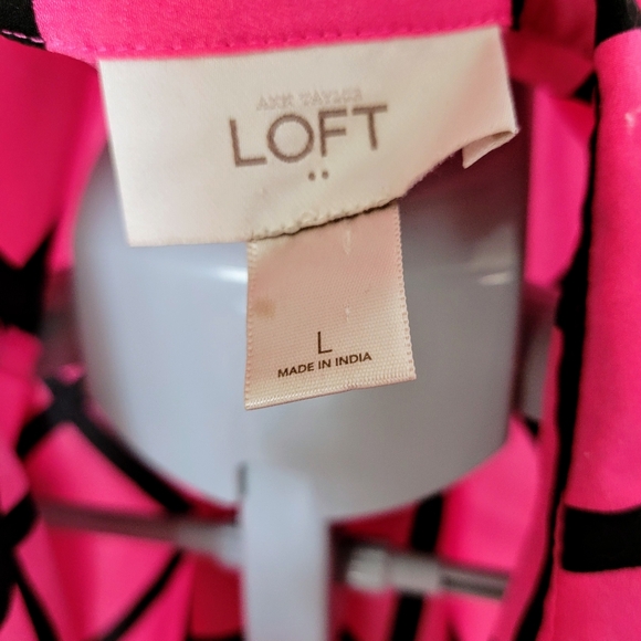 Hot Pink Barbie Inspo - Loft - Large Button Up Blouse - Picture 3 of 3